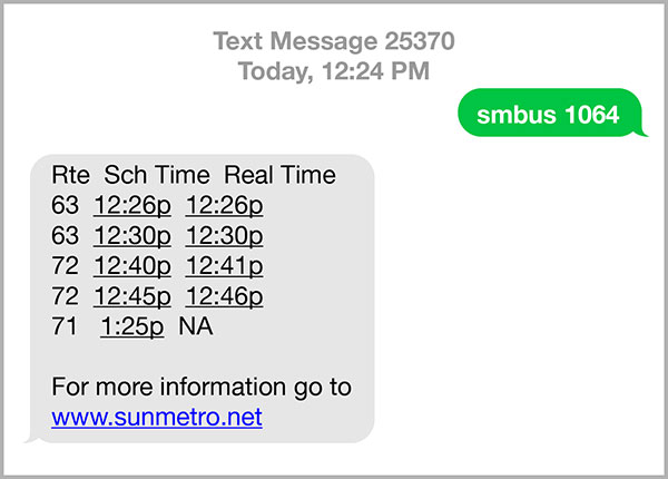 Real time text message