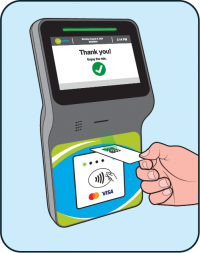 Illustration of QR code being scanned by a validator