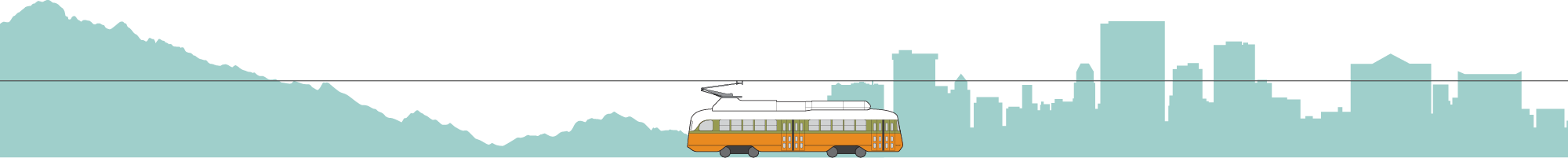 Streetcar with El Paso city skyline