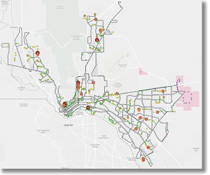 screenshot of interactive map